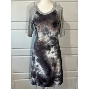 Piphany XS T‎ Shirt Dress Gray Tie Dye Casual Comfy Everyday Athleisure